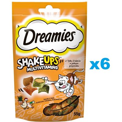 DREAMIES ShakeUps Multivitamins 6x55g csirke, kacsa és macskamenta csemege macskáknak DREAMIES ShakeUps Multivitamins 6x55g csirke, kacsa és macskamenta csemege macskáknak