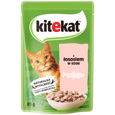 KITEKAT Lazac mártásban 85 g felnőtt macskák számára KITEKAT Lazac mártásban 85 g felnőtt macskák számára