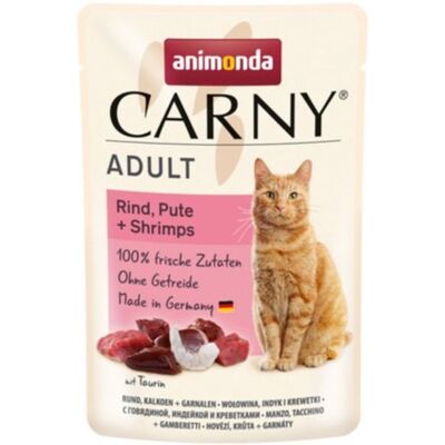 Animonda Carny Adult Marhahús, Pulyka + Garnéla Nedbørskattemat Animonda Carny Adult Marhahús, Pulyka + Garnéla Nedbørskattemat