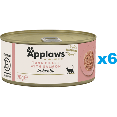APPLAWS Cat Tonhal lazaccal húslevesben 6x70 g APPLAWS Cat Tonhal lazaccal húslevesben 6x70 g