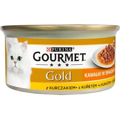 GOURMET Gold Sauce Delights csirkével 85 g nedves macskaeledel GOURMET Gold Sauce Delights csirkével 85 g nedves macskaeledel