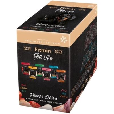 FITMIN For Life Freeze dried Multipack Mix ízek 6x30 g fagyasztva szárított jutalom kutyák és macskák számára FITMIN For Life Freeze dried Multipack Mix ízek 6x30 g fagyasztva szárított jutalom kutyák és macskák számára