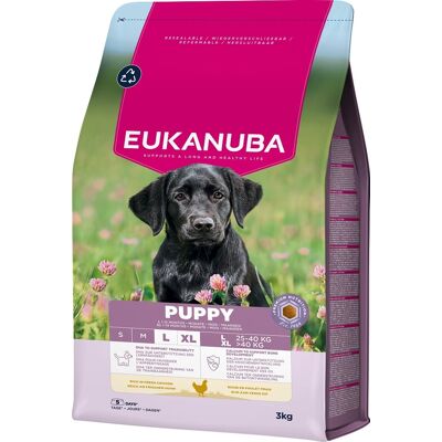 EUKANUBA Puppy Large Breeds Chicken 3 kg száraz táp nagytestű kölyökkutyák számára friss csirkehússal EUKANUBA Puppy Large Breeds Chicken 3 kg száraz táp nagytestű kölyökkutyák számára friss csirkehússal