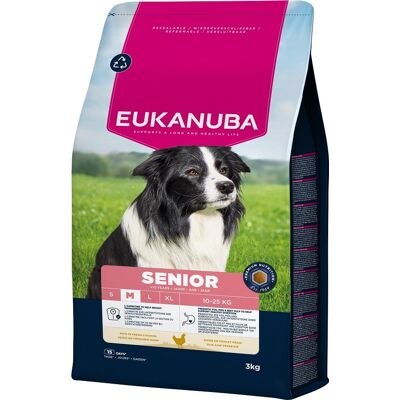 EUKANUBA Senior Medium Breeds Chicken 3 kg száraz táp idősebb közepes testű kutyáknak friss csirkével EUKANUBA Senior Medium Breeds Chicken 3 kg száraz táp idősebb közepes testű kutyáknak friss csirkével