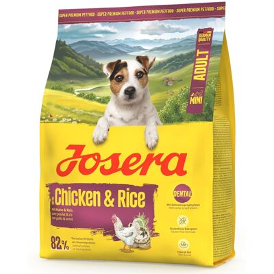 JOSERA Mini Adult Chicken and Rice 900g gluténmentes táplálék kisméretű kutyák számára JOSERA Mini Adult Chicken and Rice 900g gluténmentes táplálék kisméretű kutyák számára