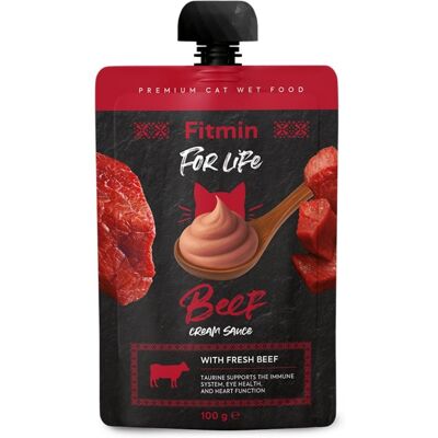 FITMIN For Life Cat Cream Sauce Beef 100g krémes tasakok marhahússal macskáknak FITMIN For Life Cat Cream Sauce Beef 100g krémes tasakok marhahússal macskáknak