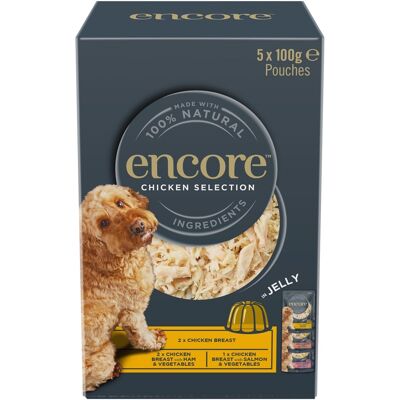 ENCORE Dog Chicken Selection in Jelly Multipak 5x100 g mix ízek csirkével zselében ENCORE Dog Chicken Selection in Jelly Multipak 5x100 g mix ízek csirkével zselében