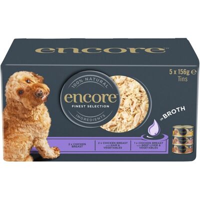 ENCORE Dog Finest Selection in Broth Multipak 5x156 g mix ízek csirkével húslevelben ENCORE Dog Finest Selection in Broth Multipak 5x156 g mix ízek csirkével húslevelben