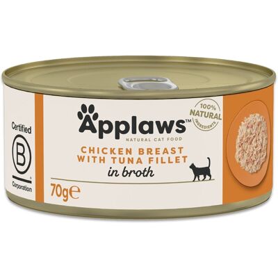 APPLAWS Cat Adult Chicken with Tuna in Broth csirke mellehús tonhal filével húslevelben 70 g APPLAWS Cat Adult Chicken with Tuna in Broth csirke mellehús tonhal filével húslevelben 70 g