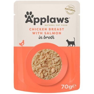APPLAWS Cat Adult Pouch Chicken with Salmon csirke melle hús lazaccal húslevelben 70 g APPLAWS Cat Adult Pouch Chicken with Salmon csirke melle hús lazaccal húslevelben 70 g