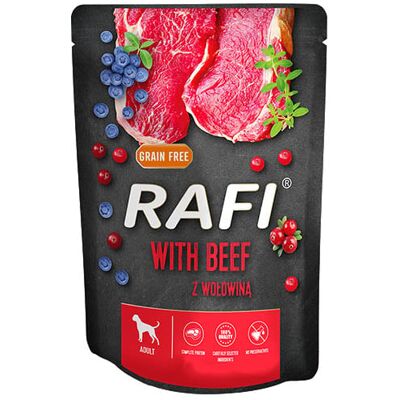 DOLINA NOTECI RAFI marhahúsos tasakkal kutyáknak 300 g DOLINA NOTECI RAFI marhahúsos tasakkal kutyáknak 300 g