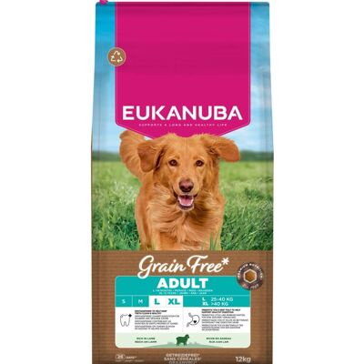 EUKANUBA Grain Free Adult Large Lamb 12 kg gabonamentes kutyatáp nagytestű kutyáknak bárányhússal EUKANUBA Grain Free Adult Large Lamb 12 kg gabonamentes kutyatáp nagytestű kutyáknak bárányhússal