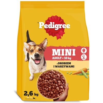 PEDIGREE Adult Mini csirkével és zöldségekkel 2,6 kg száraz kutyatáp kis testű kutyák számára PEDIGREE Adult Mini csirkével és zöldségekkel 2,6 kg száraz kutyatáp kis testű kutyák számára