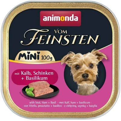 ANIMONDA Vom Feinsten Mini borjúhússal, sonkával és bazsalikommal 100g nedves táplálék kisméretű kutyáknak ANIMONDA Vom Feinsten Mini borjúhússal, sonkával és bazsalikommal 100g nedves táplálék kisméretű kutyáknak