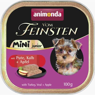 ANIMONDA Vom Feinsten Mini Junior pulykával, borjúhússal és almával 100g nedves táplálék kiskutyák számára ANIMONDA Vom Feinsten Mini Junior pulykával, borjúhússal és almával 100g nedves táplálék kiskutyák számára