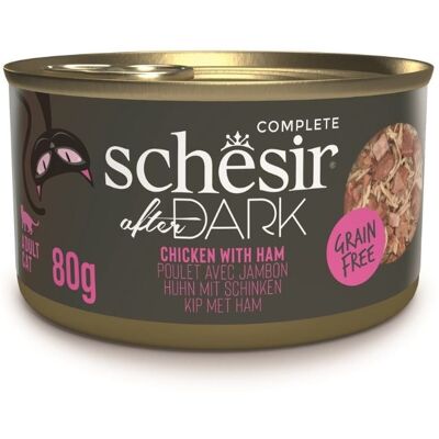 SCHESIR After Dark Csirke sonkával húslevesben 80 g nedves táplálék macskáknak SCHESIR After Dark Csirke sonkával húslevesben 80 g nedves táplálék macskáknak