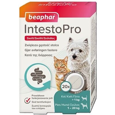 BEAPHAR IntestoPro a bél megfelelő működése 20 tabletta kutyáknak (20 kg-ig) és macskáknak BEAPHAR IntestoPro a bél megfelelő működése 20 tabletta kutyáknak (20 kg-ig) és macskáknak