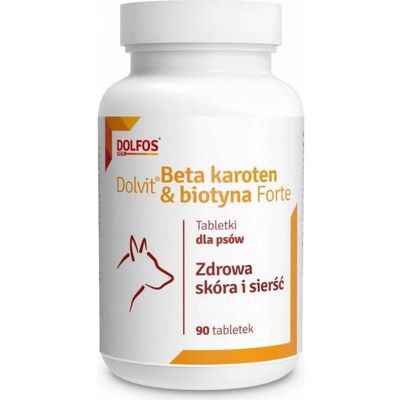DOLFOS Dolvit Beta Karoten & Biotyna Forte 90 tabl. preparat a kutyák egészséges szőréért és bőréért DOLFOS Dolvit Beta Karoten & Biotyna Forte 90 tabl. preparat a kutyák egészséges szőréért és bőréért