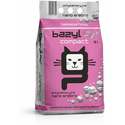 BAZYL Ag+ Compact 5 L szagmentes, nanoezüsttel dúsított bentonit macskaszag BAZYL Ag+ Compact 5 L szagmentes, nanoezüsttel dúsított bentonit macskaszag