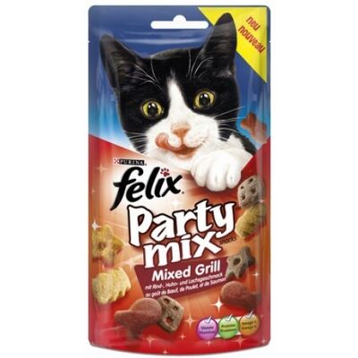 FELIX Party Mix Mixed Grill, marhahús, csirke és lazac ízű FELIX Party Mix Mixed Grill, marhahús, csirke és lazac ízű
