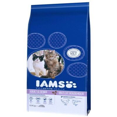 IAMS ProActive Health Adult - Mature -Senior Multi-Cat Households with Salmon - Chicken 15 kg IAMS ProActive Health Adult - Mature -Senior Multi-Cat Households with Salmon - Chicken 15 kg