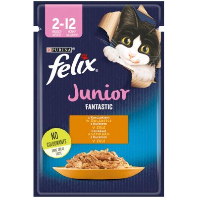 FELIX FANTASTIC Junior csirke zselés 85g nedves cicatáp FELIX FANTASTIC Junior csirke zselés 85g nedves cicatáp