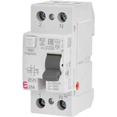 Eti EFI6-P2 25A 2P AC Földhibavédő Eti EFI6-P2 25A 2P AC Földhibavédő