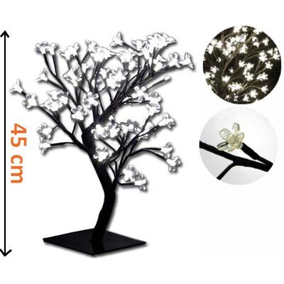 NEXOS Dekoratív fa virágokkal LED 45 cm hideg fehér NEXOS Dekoratív fa virágokkal LED 45 cm hideg fehér