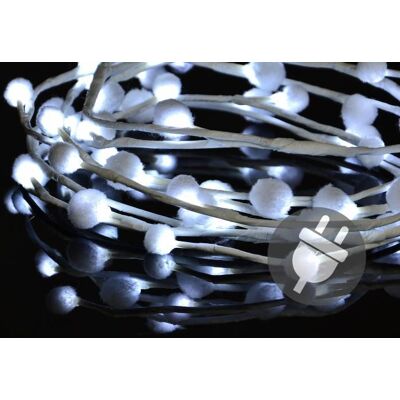 NEXOS Karácsonyi LED világítás vatta gömbök 48 LED hideg NEXOS Karácsonyi LED világítás vatta gömbök 48 LED hideg