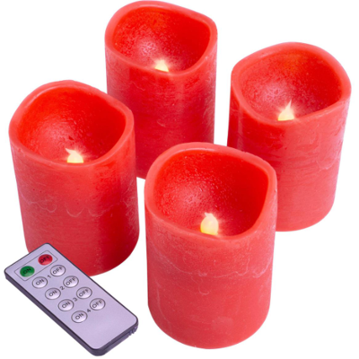NEXOS Dekoratív gyertya szett 4 LED piros NEXOS Dekoratív gyertya szett 4 LED piros