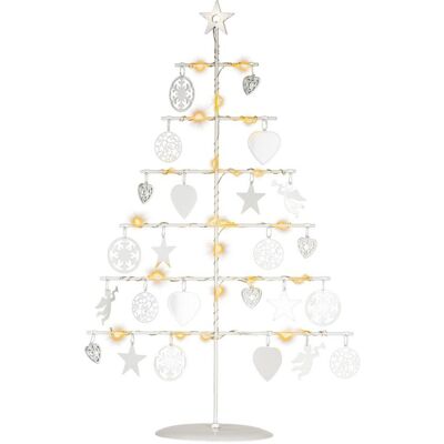 NEXOS Karácsonyi fém díszfa 25 LED meleg fehér fehér NEXOS Karácsonyi fém díszfa 25 LED meleg fehér fehér