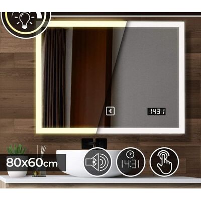 AQUAMARIN Fürdőszobatükör LED SP03 80 x 60 cm 20 W AQUAMARIN Fürdőszobatükör LED SP03 80 x 60 cm 20 W