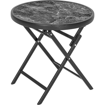 Garthen Üveglapú kisasztal szürke márvány Ø 45 cm Garthen Üveglapú kisasztal szürke márvány Ø 45 cm