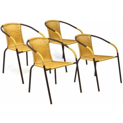 Garthen Kerti rattan székek BISTRO 4 db - világos barna Garthen Kerti rattan székek BISTRO 4 db - világos barna