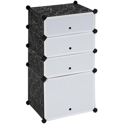 Garthen DIVERO Cipőállvány 91 x 48 x 37 cm fekete- fehér Garthen DIVERO Cipőállvány 91 x 48 x 37 cm fekete- fehér