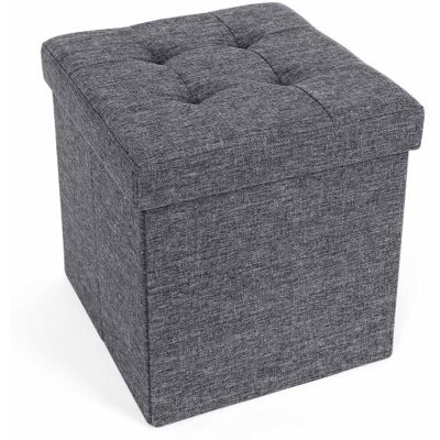 SONGMICS Összecsukható taburet 38×38×38 cm sötétszürke 40 L SONGMICS Összecsukható taburet 38×38×38 cm sötétszürke 40 L