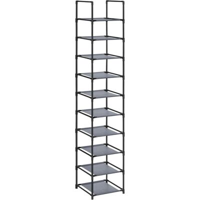 SONGMICS Cipőtartó 10 polccal szürke 33×33×173 cm SONGMICS Cipőtartó 10 polccal szürke 33×33×173 cm