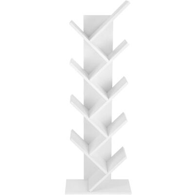 Vasagle Fa könvyespolc desing 8 polc 50 x 25 x 141,5 cm fehér Vasagle Fa könvyespolc desing 8 polc 50 x 25 x 141,5 cm fehér