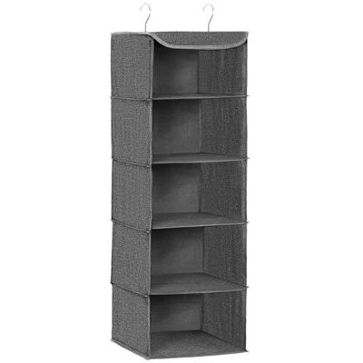 Songmics Szekrénybe akasztható rendszerező 5 polc 30x30x90 cm szürke Songmics Szekrénybe akasztható rendszerező 5 polc 30x30x90 cm szürke