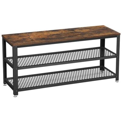 Vasagle Rusztikus cipősszekrény paddal és fémkerettel 100x30x45 cm Vasagle Rusztikus cipősszekrény paddal és fémkerettel 100x30x45 cm