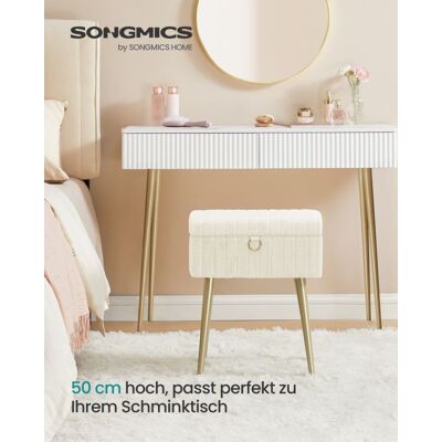 Songmics Taburet tárolórekesszel 30 x 40 x 50 cm krémfehér Songmics Taburet tárolórekesszel 30 x 40 x 50 cm krémfehér