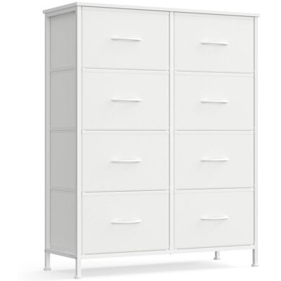 Songmics Acélvázas komód 8 fiókkal 30 x 76,7 x 95,2 cm fehér Songmics Acélvázas komód 8 fiókkal 30 x 76,7 x 95,2 cm fehér