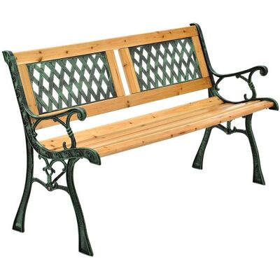 Juskys Kerti pad 122 cm fa és öntöttvas Juskys Kerti pad 122 cm fa és öntöttvas