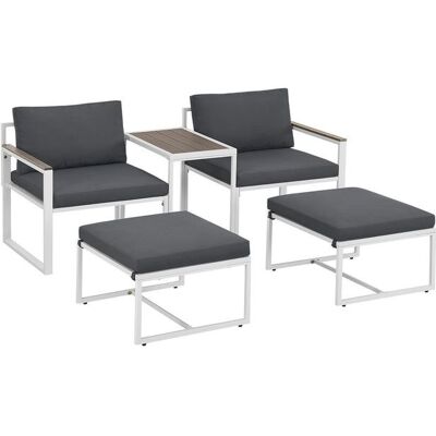Juskys Modern kerti bútorok fémből és polywoodból 5 db szürke Juskys Modern kerti bútorok fémből és polywoodból 5 db szürke