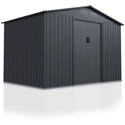 Juskys Fém kerti házikó tolóajtókkal 280 x 196 x 190 cm Juskys Fém kerti házikó tolóajtókkal 280 x 196 x 190 cm