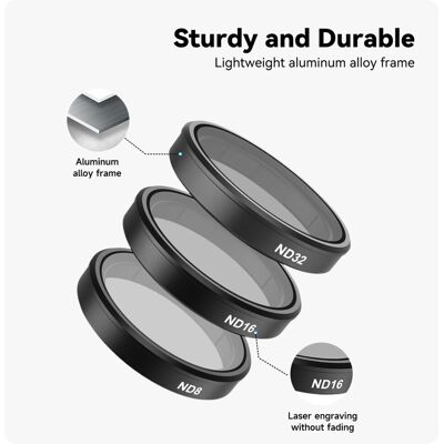 TELESIN 4in1 DJI Osmo Action 3/4 CPL+ND8 ND16 ND32 Objektív Szűrő/ Filter Kit TELESIN 4in1 DJI Osmo Action 3/4 CPL+ND8 ND16 ND32 Objektív Szűrő/ Filter Kit