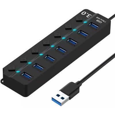 ROCKETEK 7 in 1 8xUSB 3.0 dokkoló - USB HUB Állomás ROCKETEK 7 in 1 8xUSB 3.0 dokkoló - USB HUB Állomás