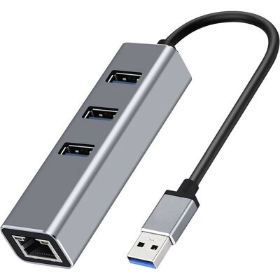 ROCKETEK 3 in 1 3xUSB 3.0 & 1000Mbps Ethernet Lan dokkoló - USB & Ethernet HUB Állomás ROCKETEK 3 in 1 3xUSB 3.0 & 1000Mbps Ethernet Lan dokkoló - USB & Ethernet HUB Állomás