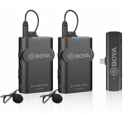 BOYA BY-WM4 PRO-K6 2.4GHz USB-C Vezeték nélküli Mikrofon Kit (USB-C / PC-Android csatlakozóval) 2+1 BOYA BY-WM4 PRO-K6 2.4GHz USB-C Vezeték nélküli Mikrofon Kit (USB-C / PC-Android csatlakozóval) 2+1