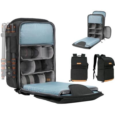 K&F Concept K&F; Concept 22L fotós hátizsák esővédővel, 15,6"-os laptoprekesszel – Nature Wander 11 (fekete) K&F Concept K&F; Concept 22L fotós hátizsák esővédővel, 15,6"-os laptoprekesszel – Nature Wander 11 (fekete)